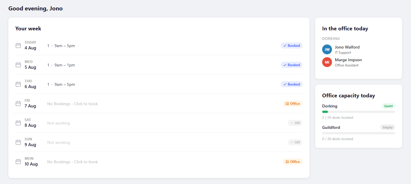 EmptySpace home dashboard