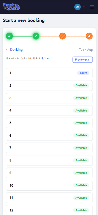 Mobile desk list step